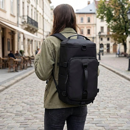 Lightweight travel backpack with waterproof design, ergonomic comfort features, and made from durable Oxford fabric, ideal carry-on for men. 1