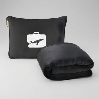 Lightweight travel set featuring a soft pillow and blanket, designed for comfort on the go with a compact and portable design. 0