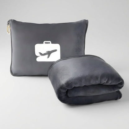 Lightweight travel set featuring a soft pillow and blanket, designed for comfort on the go with a compact and portable design. 6