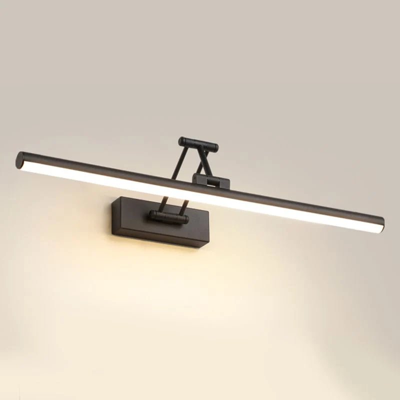 Linear LED wall light featuring an adjustable angle design, crafted with a durable metal body and a sleek acrylic shade, available in black or white finish. 3