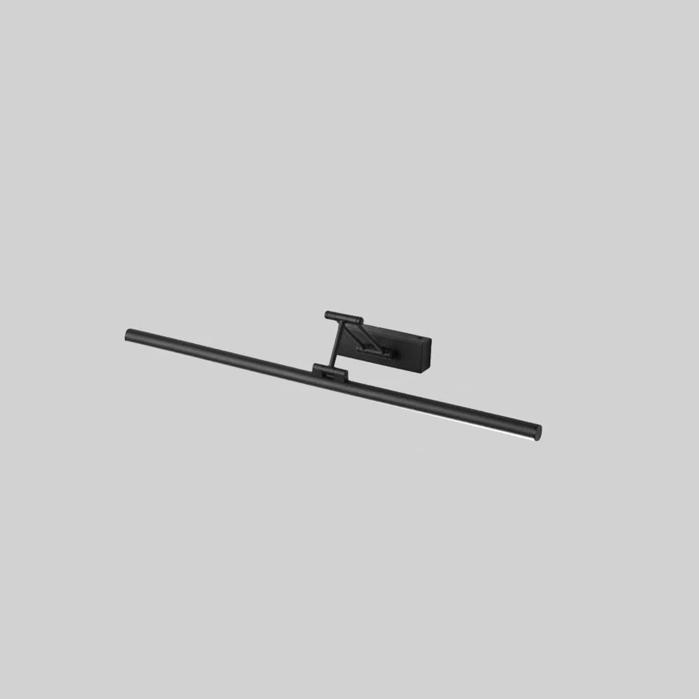 Linear LED wall light featuring an adjustable angle design, crafted with a durable metal body and a sleek acrylic shade, available in black or white finish. 4
