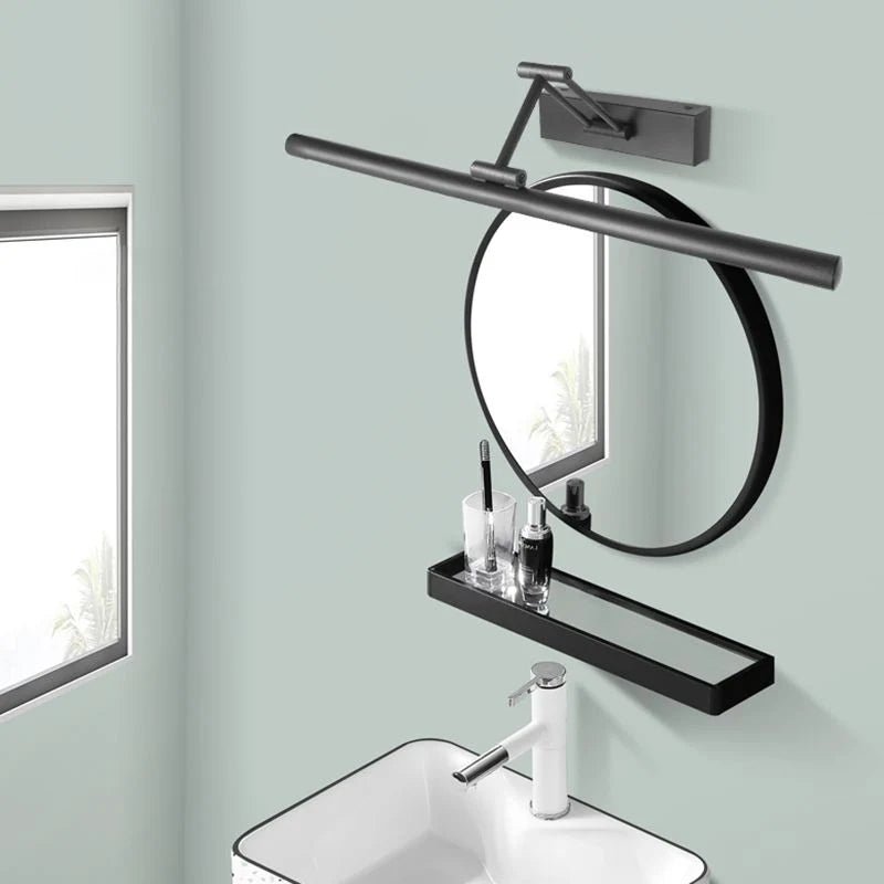 Linear LED wall light featuring an adjustable angle design, crafted with a durable metal body and a sleek acrylic shade, available in black or white finish. 6