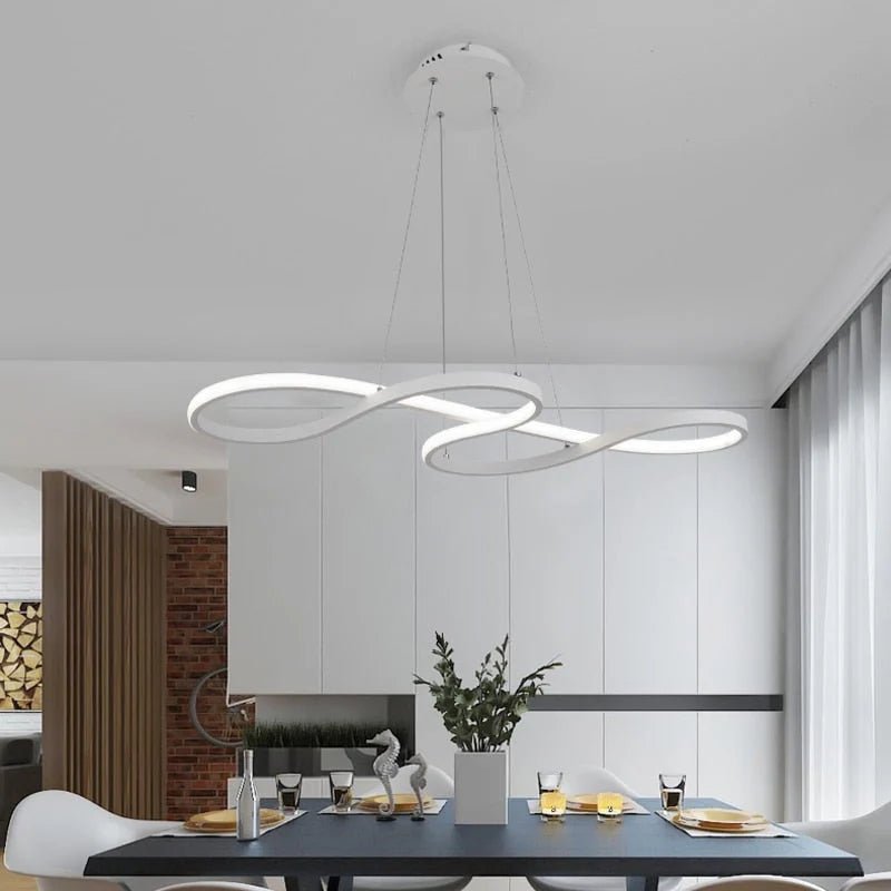 Modern black metal linear pendant light with adjustable cable, perfect for illuminating kitchens or living rooms. 8