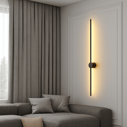 Modern linear wall lamp featuring a sleek iron and acrylic design, adjustable length from 60cm to 120cm, and energy-efficient LED lighting, perfect 5