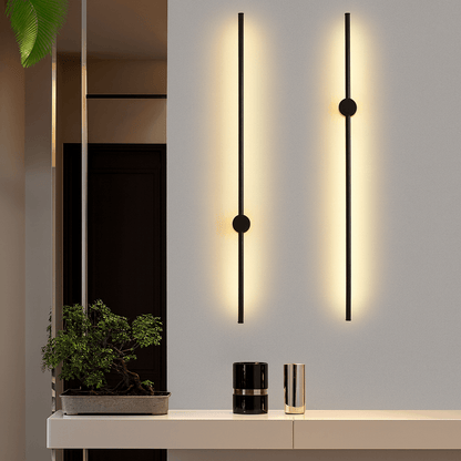 Modern linear wall lamp featuring a sleek iron and acrylic design, adjustable length from 60cm to 120cm, and energy-efficient LED lighting, perfect 1