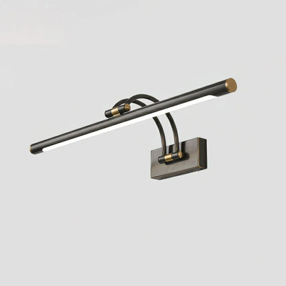 Linear wall light featuring a sleek design with a dimmable integrated LED, available in a modern brass or dark bronze finish, perfect for enhancing bathroom ambiance 5