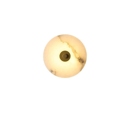 Modern marble wall lamp featuring integrated LED lighting, available in elegant gold or black copper finish, perfect for contemporary interior decor. 0