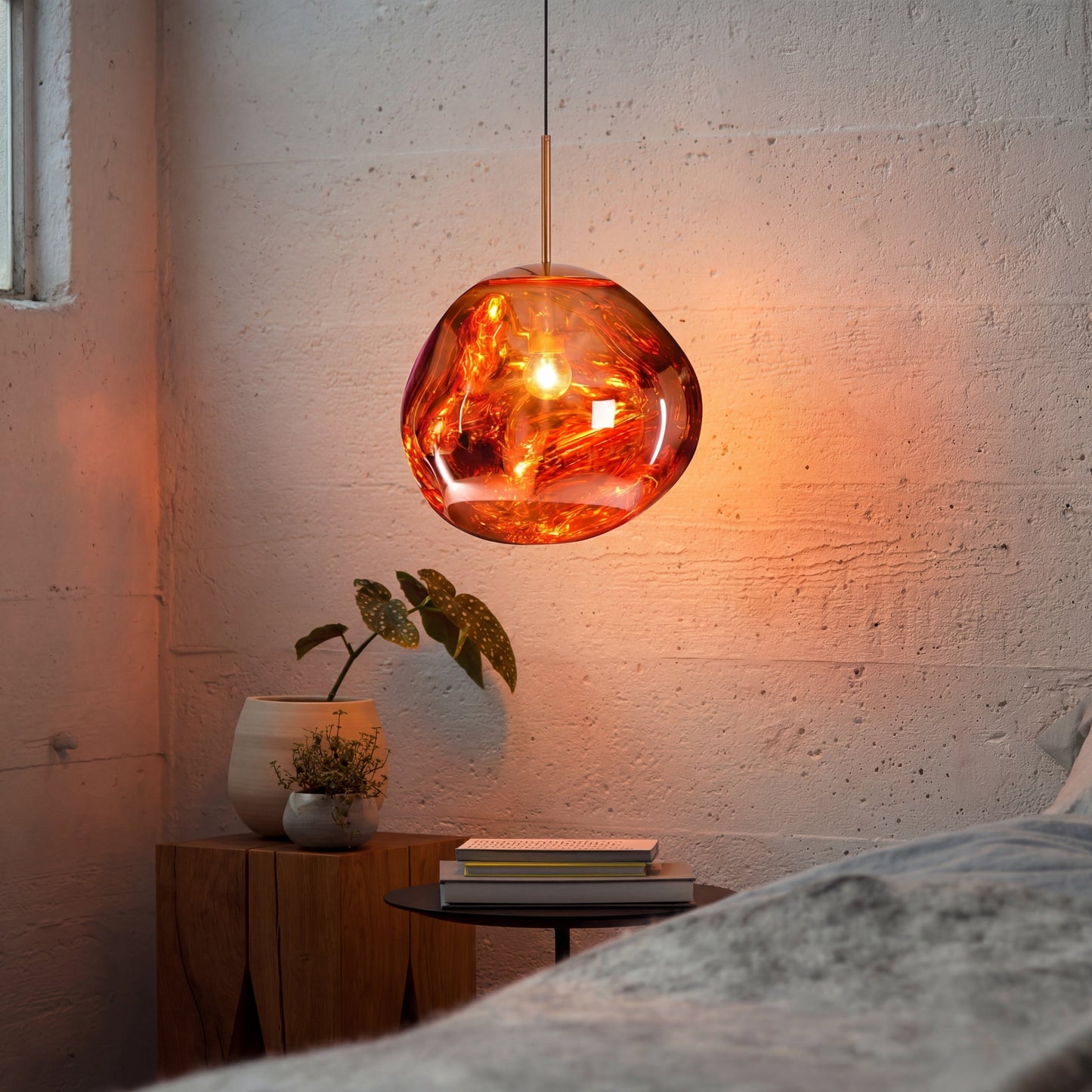 Modern Melt Pendant Lamp featuring an adjustable height design, crafted from sleek acrylic and metal, perfect for enhancing contemporary kitchen decor. 1