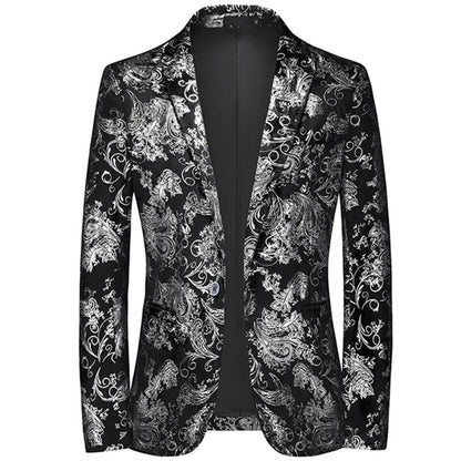 Men's grey blazer jacket featuring a modern fit and refined details, perfect for business or casual occasions. 0