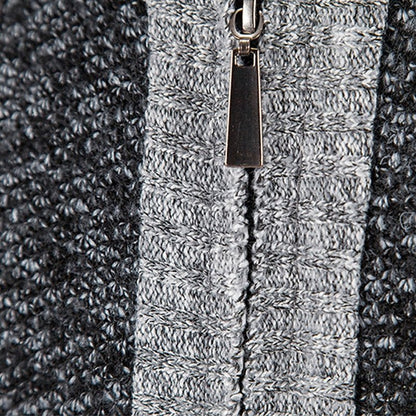 Men's cardigan with zipper closure, crafted from warm wool-like fabric, ideal for modern layering in cool weather. 6