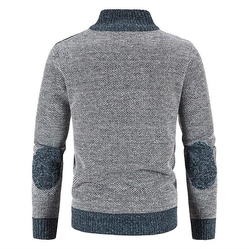 Men's cardigan with zipper closure, crafted from warm wool-like fabric, ideal for modern layering in cool weather. 1