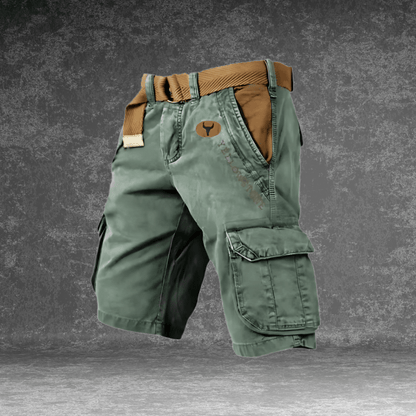 Men's cargo shorts featuring multiple pockets, made from a durable cotton blend, designed for outdoor activities with a comfortable fit. 6