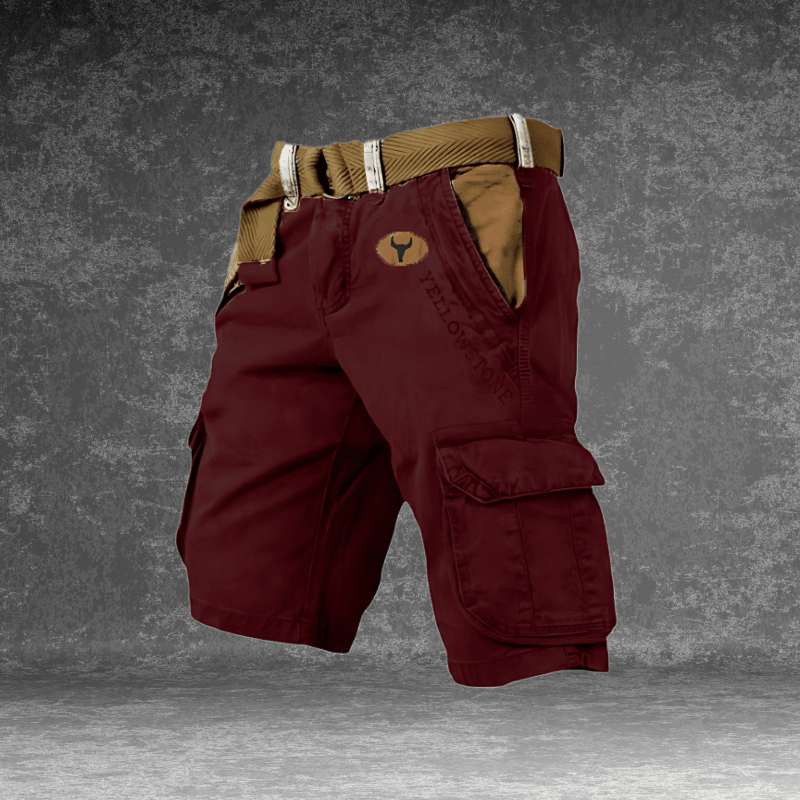 Men's cargo shorts featuring multiple pockets, made from a durable cotton blend, designed for outdoor activities with a comfortable fit. 4