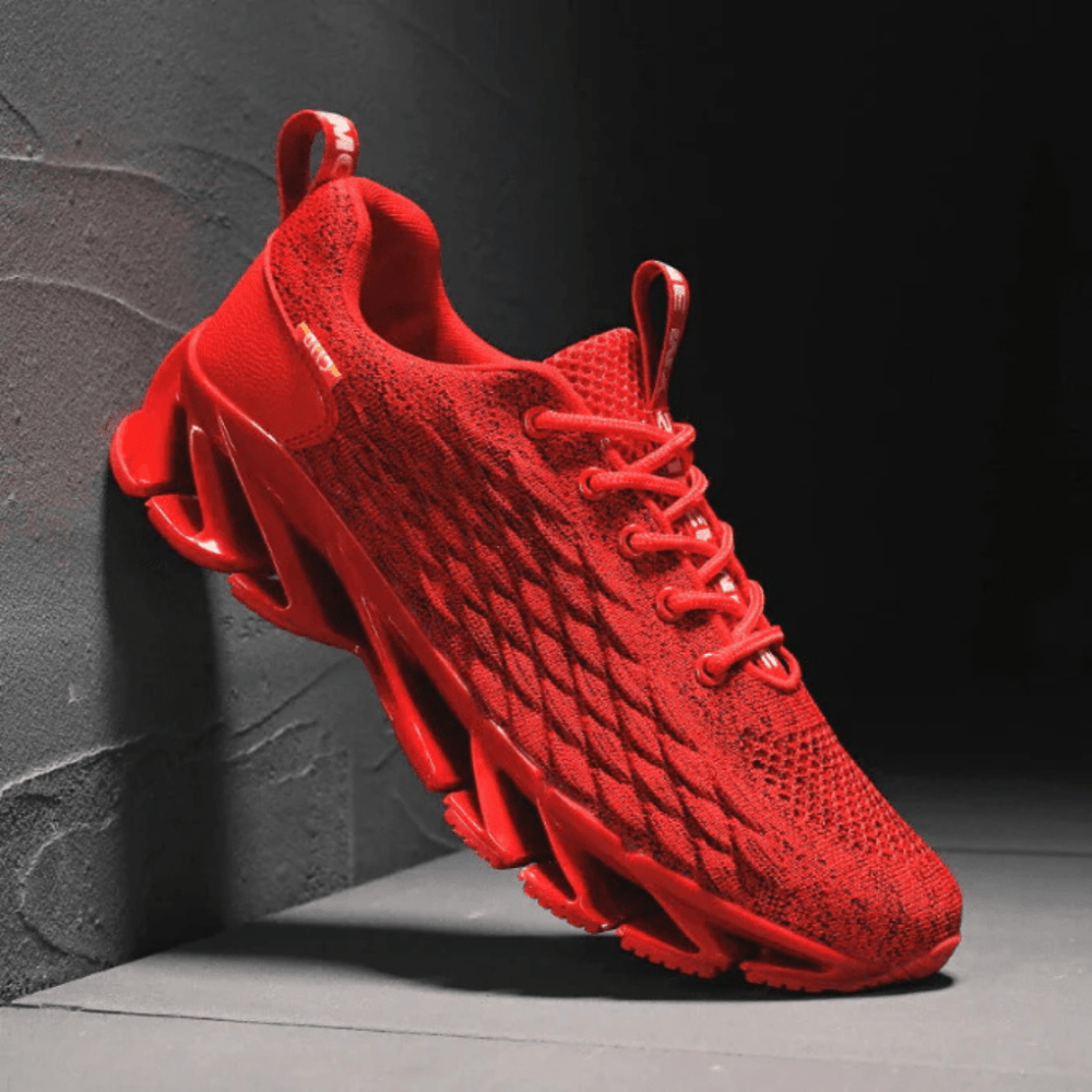 Men's cushioned running shoes featuring a breathable mesh upper and lace-up design, perfect for athletic performance and comfort during workouts. 3