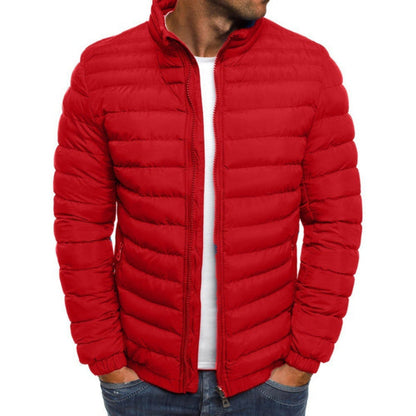 Men's down jacket featuring water-repellent nylon, designed for cold weather with a stylish and comfortable fit, perfect for winter outerwear. 0