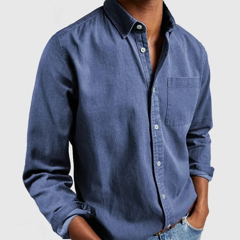 Men's dress shirt featuring a pocket, crafted from soft breathable fabric, showcasing a classic long sleeve design, perfect for both formal and casual occasions. 6