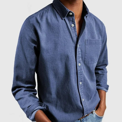 Men's dress shirt featuring a pocket, crafted from soft breathable fabric, showcasing a classic long sleeve design, perfect for both formal and casual occasions. 6