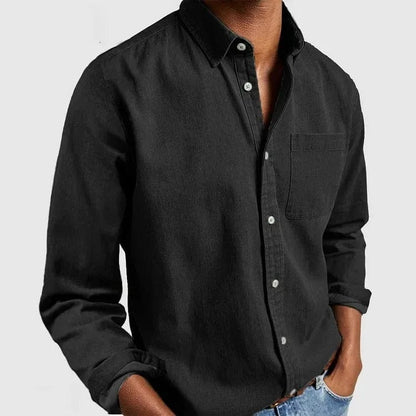 Men's dress shirt featuring a pocket, crafted from soft breathable fabric, showcasing a classic long sleeve design, perfect for both formal and casual occasions. 8