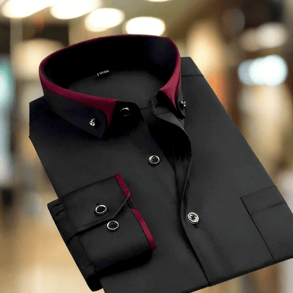 Men's Dress Shirt with Timeless Design and Comfortable Fit – Classic Long-Sleeve Cotton Blend Shirt 0