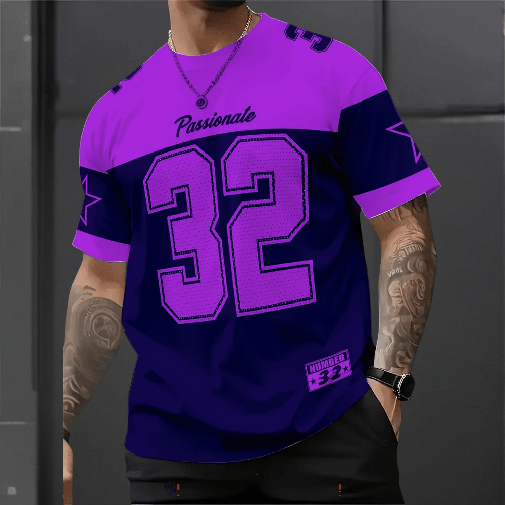 Men's Graphic T-Shirt with Breathable Polyester – Casual Sports Fan Tee 12