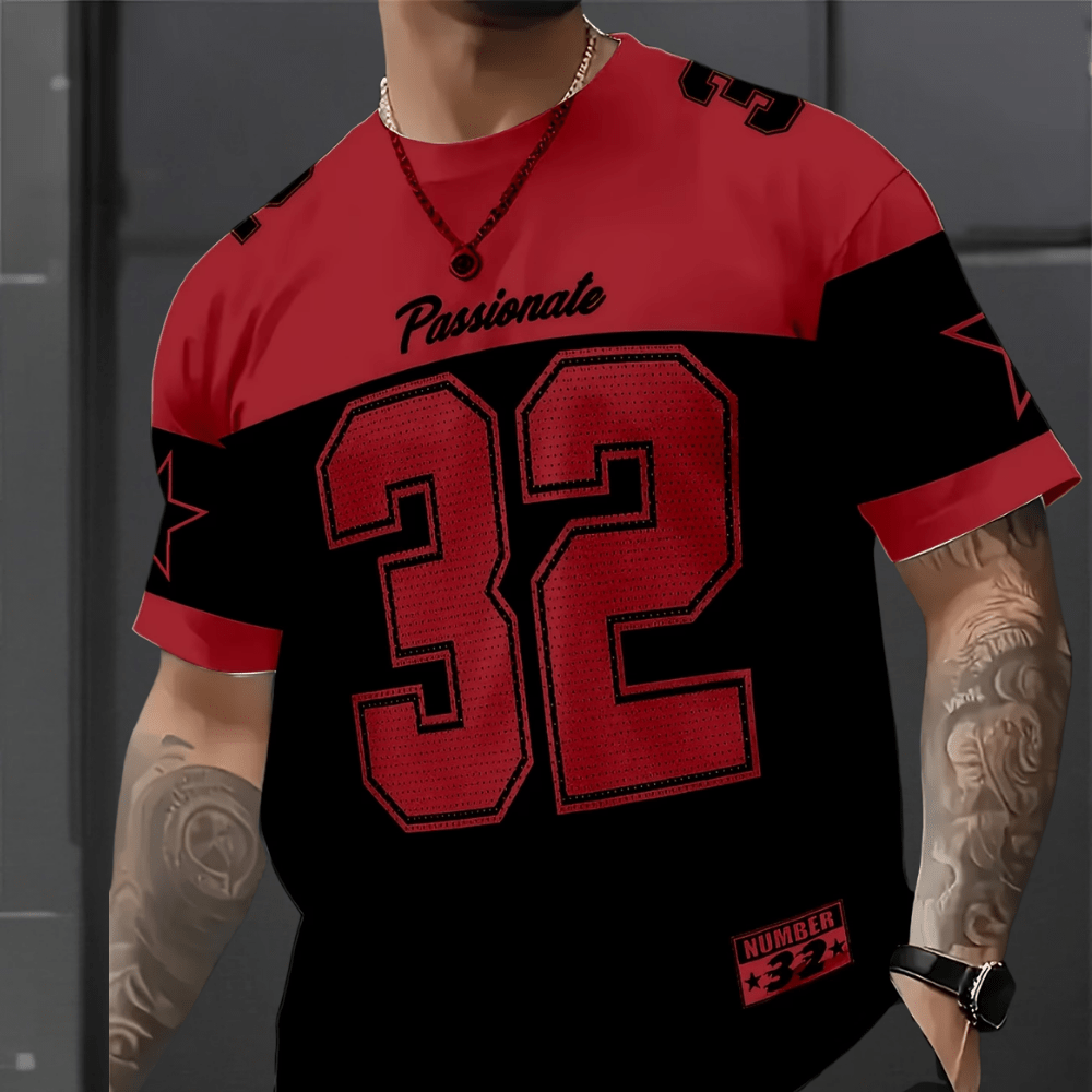 Men's Graphic T-Shirt with Breathable Polyester – Casual Sports Fan Tee 13