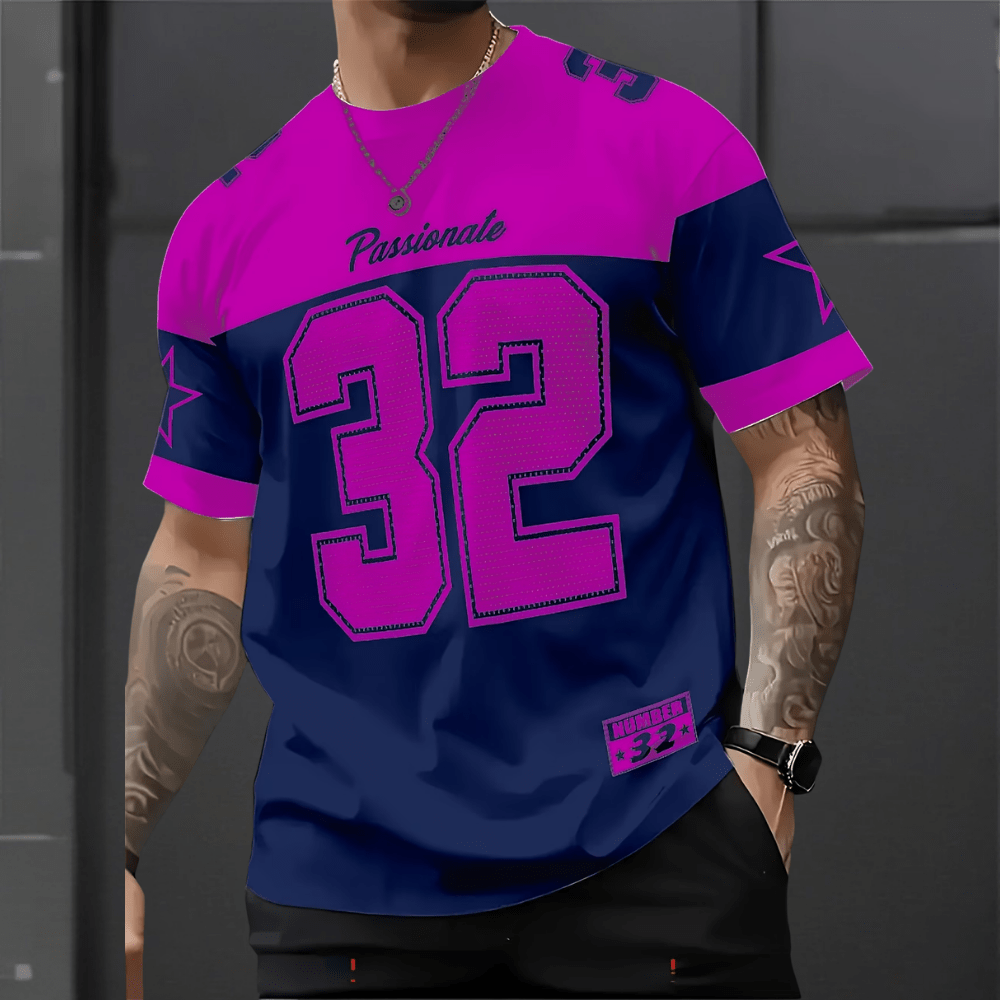 Men's Graphic T-Shirt with Breathable Polyester – Casual Sports Fan Tee 8