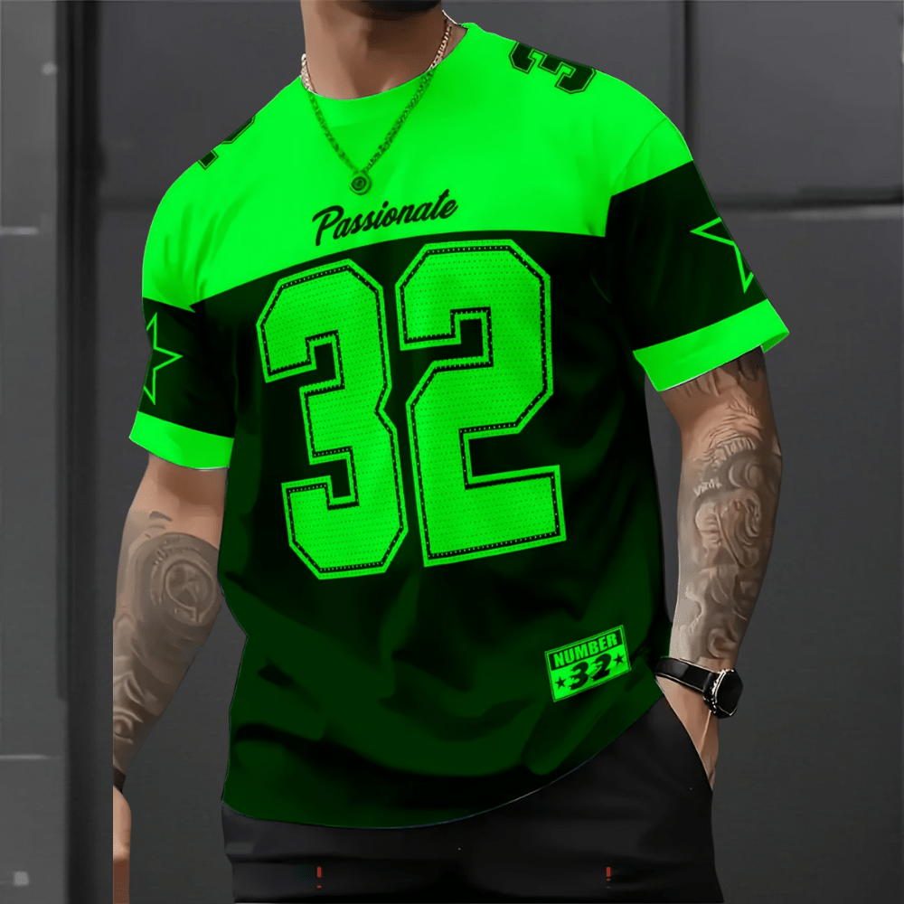 Men's Graphic T-Shirt with Breathable Polyester – Casual Sports Fan Tee 9
