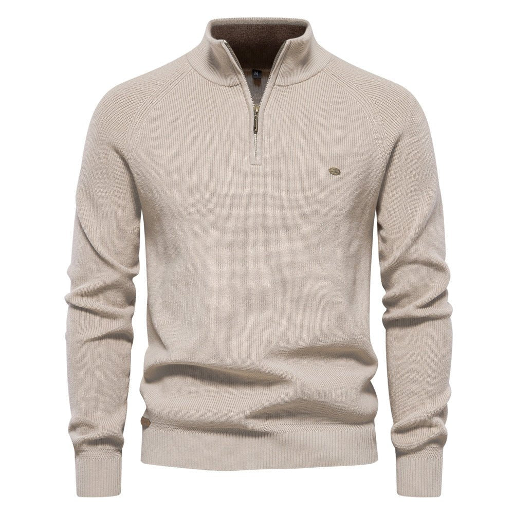 Men's half zip sweater featuring a silky soft finish, designed for breathability in autumn, available in multiple colors. 6