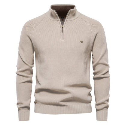 Men's half zip sweater featuring a silky soft finish, designed for breathability in autumn, available in multiple colors. 6