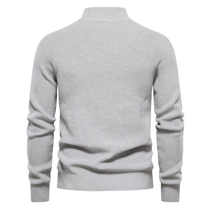 Men's half zip sweater featuring a silky soft finish, designed for breathability in autumn, available in multiple colors. 7