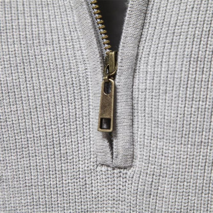 Men's half zip sweater featuring a silky soft finish, designed for breathability in autumn, available in multiple colors. 3