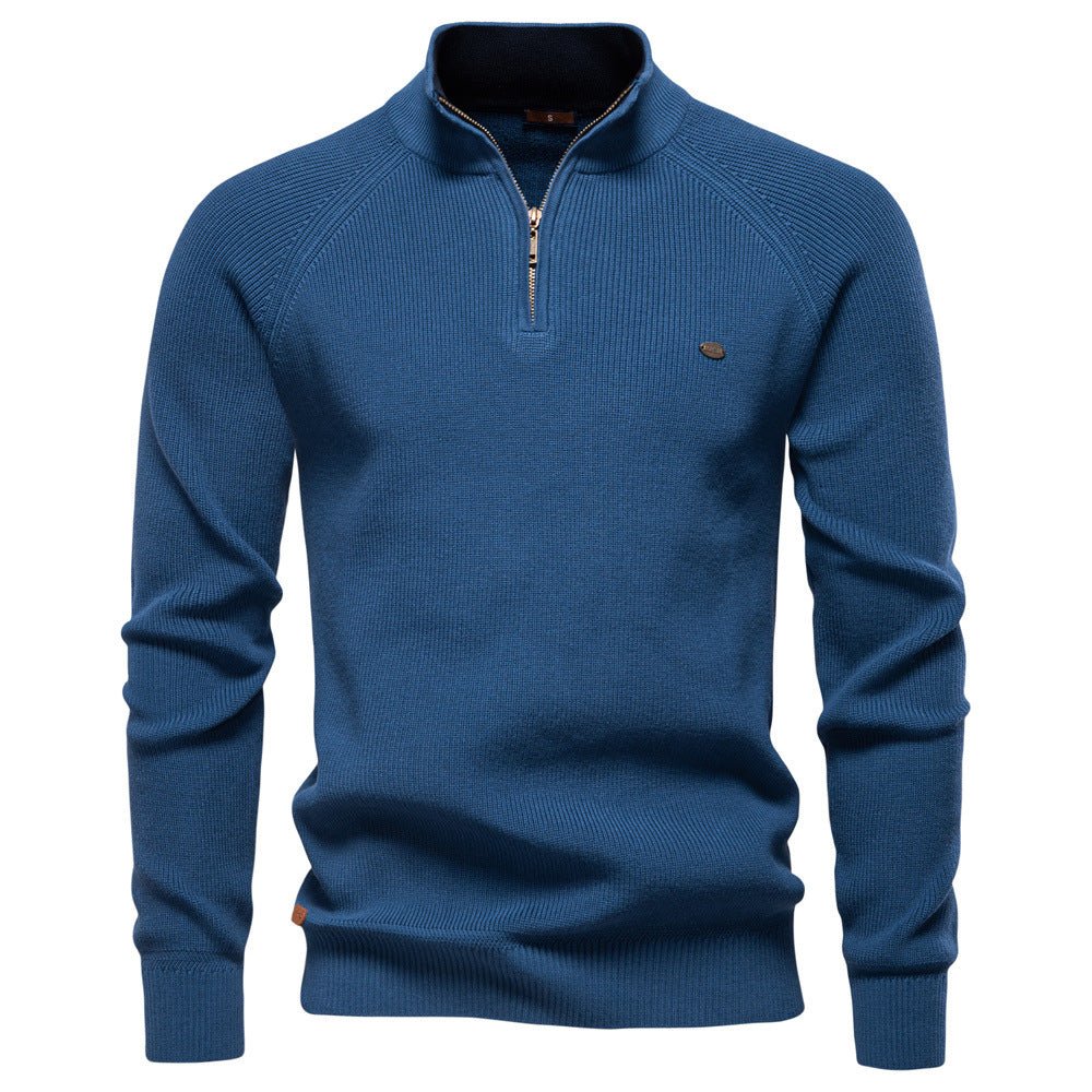 Men's half zip sweater featuring a silky soft finish, designed for breathability in autumn, available in multiple colors. 8