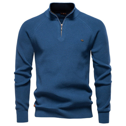 Men's half zip sweater featuring a silky soft finish, designed for breathability in autumn, available in multiple colors. 8