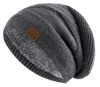 Men's winter hat with fur lining, warm acrylic beanie for cold weather, stylish and cozy design for men. 4