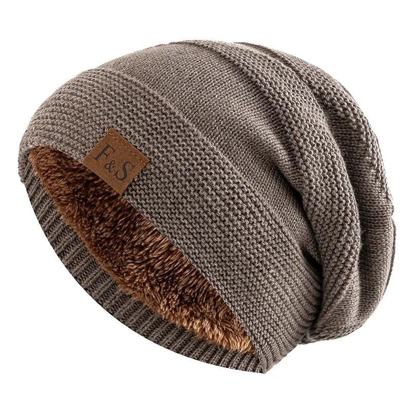 Men's winter hat with fur lining, warm acrylic beanie for cold weather, stylish and cozy design for men. 0