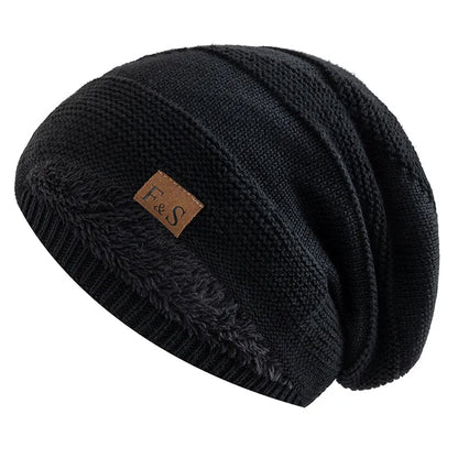 Men's winter hat with fur lining, warm acrylic beanie for cold weather, stylish and cozy design for men. 6