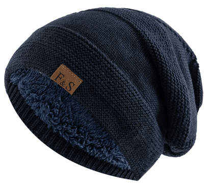 Men's winter hat with fur lining, warm acrylic beanie for cold weather, stylish and cozy design for men. 5