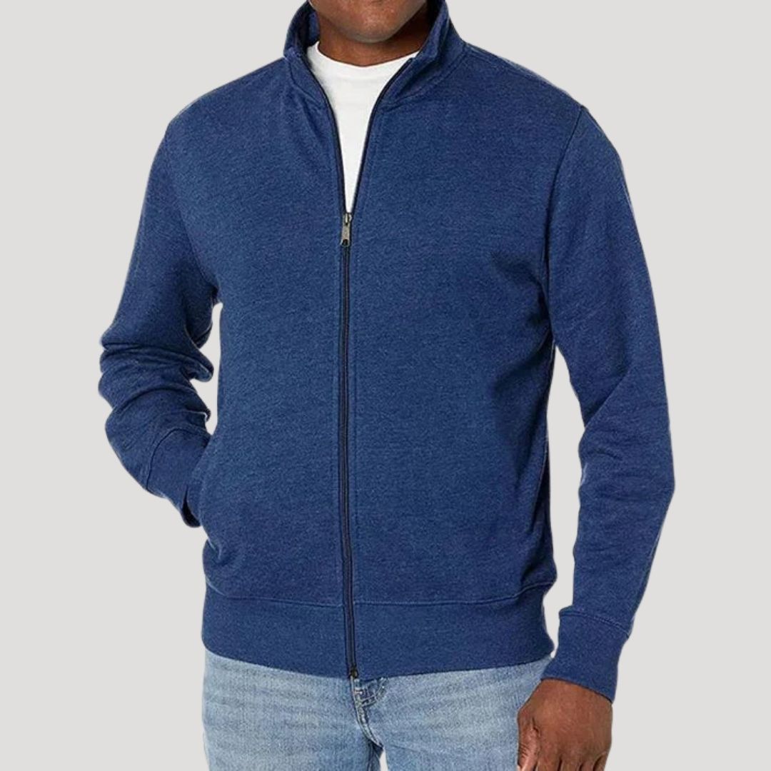 Men's lightweight casual spring jacket with zipper, featuring a versatile design suitable for everyday wear, perfect for layering and outdoor activities. 2