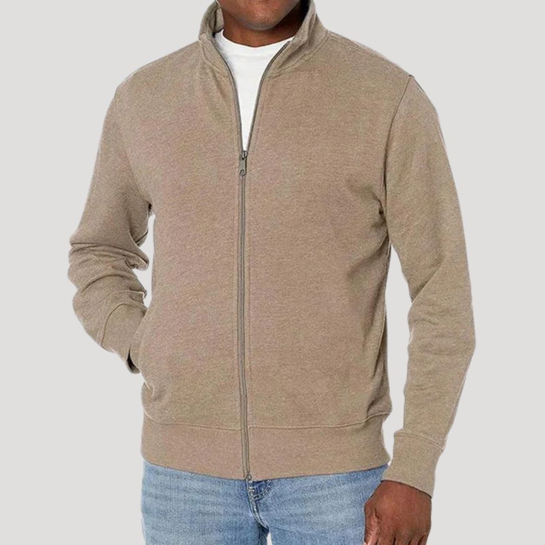 Men's lightweight casual spring jacket with zipper, featuring a versatile design suitable for everyday wear, perfect for layering and outdoor activities. 3