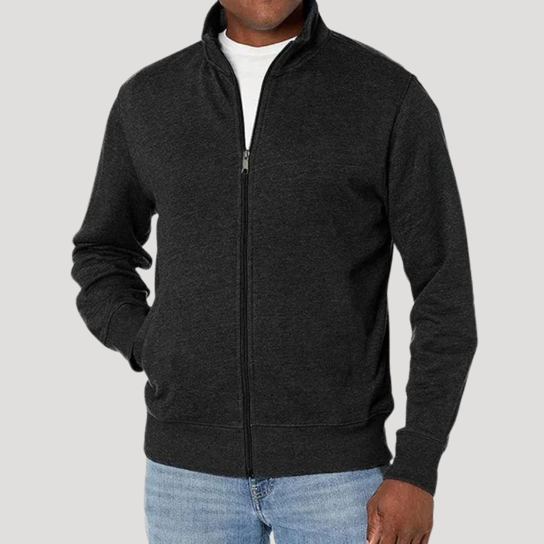 Men's lightweight casual spring jacket with zipper, featuring a versatile design suitable for everyday wear, perfect for layering and outdoor activities. 1
