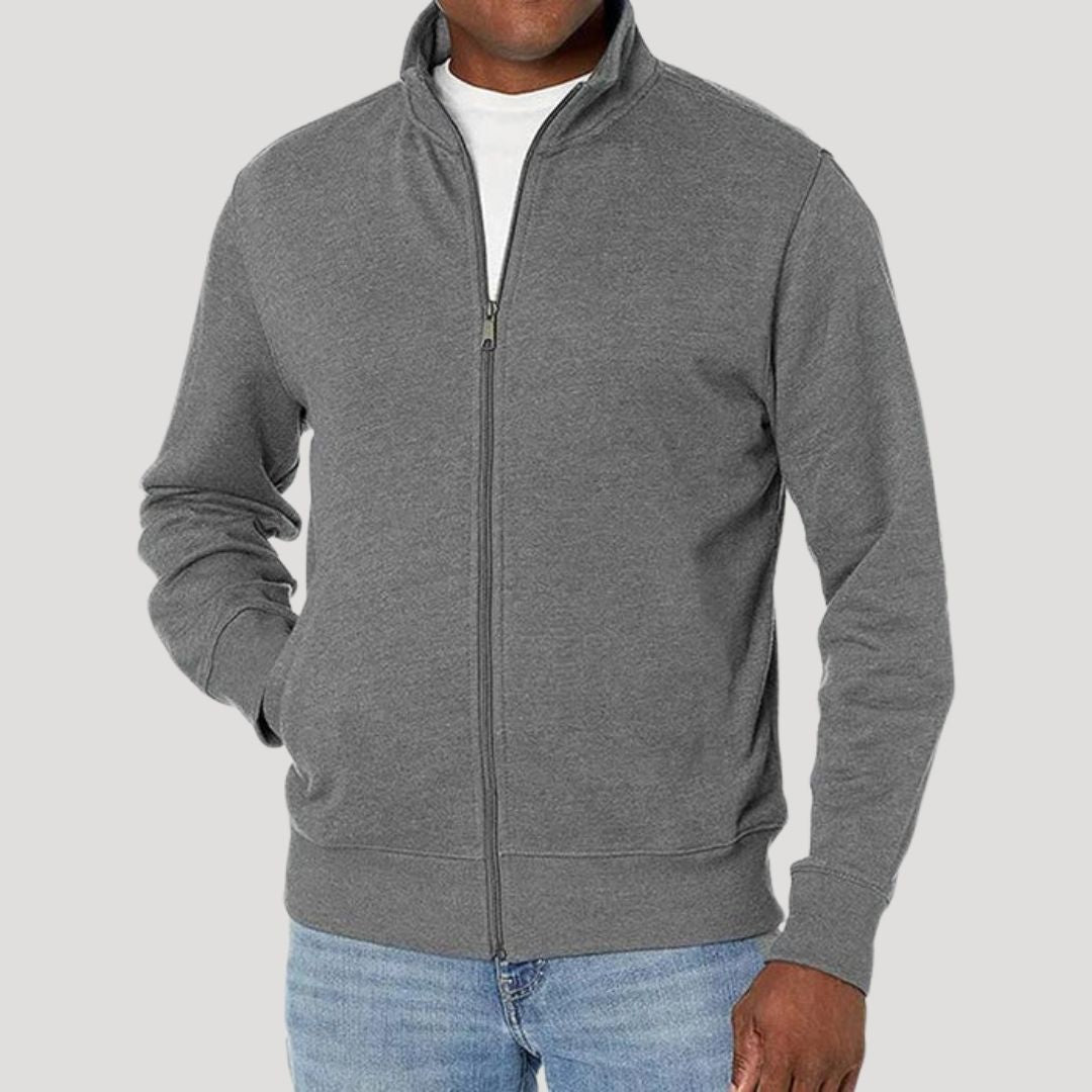 Men's lightweight casual spring jacket with zipper, featuring a versatile design suitable for everyday wear, perfect for layering and outdoor activities. 0