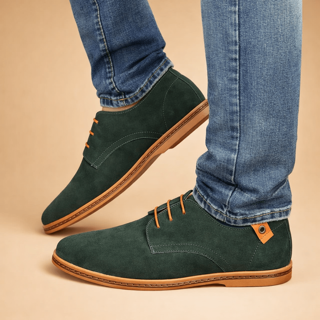 Men's lace-up oxford shoes featuring a padded insole, crafted from vegan leather, suitable for both casual and formal occasions. 5