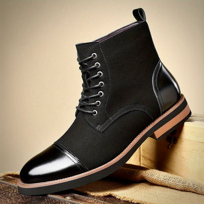 Men's brown leather boots featuring a cushioned insole and a closed-lacing design, perfect for stylish comfort and versatile wear. 8