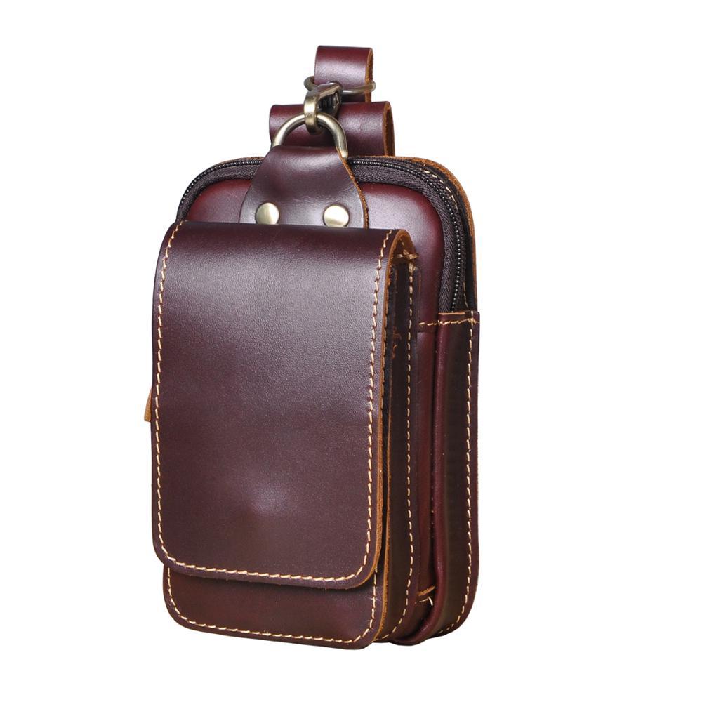 Men's leather waist bag featuring multiple compartments, designed for durability and everyday use, perfect for keeping essentials organized and accessible. 2