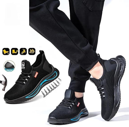 Men's Lightweight Safety Shoes with Steel Toe and Breathable Mesh