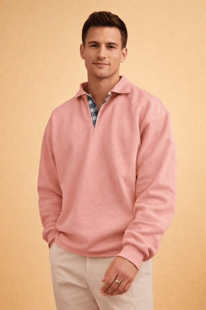 Men's long sleeve polo shirt featuring a relaxed fit and soft knit fabric, perfect for casual and smart-casual occasions. 7