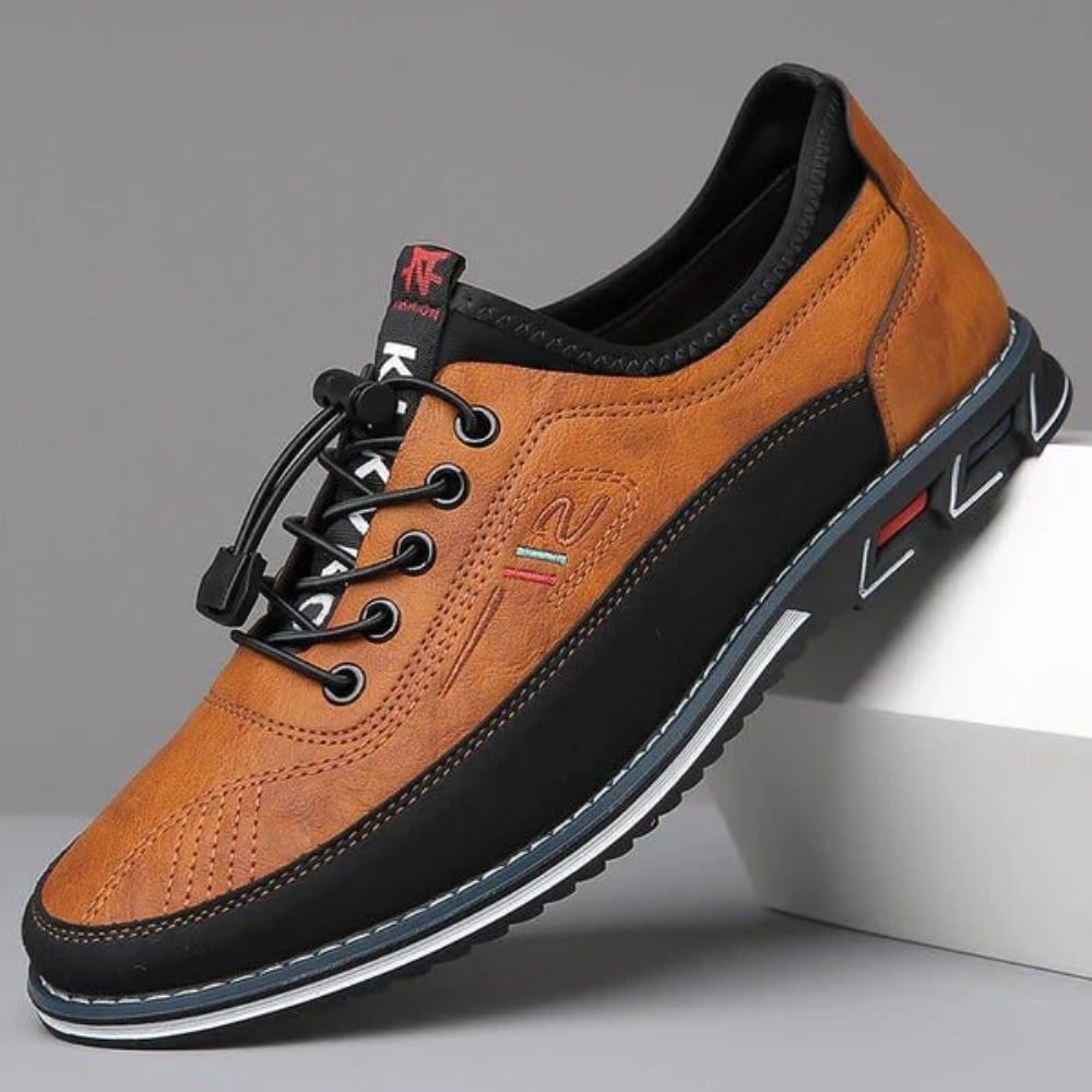 Men's orthopedic lace-up shoes featuring a breathable design, ideal for casual comfort and all-day wear. 0