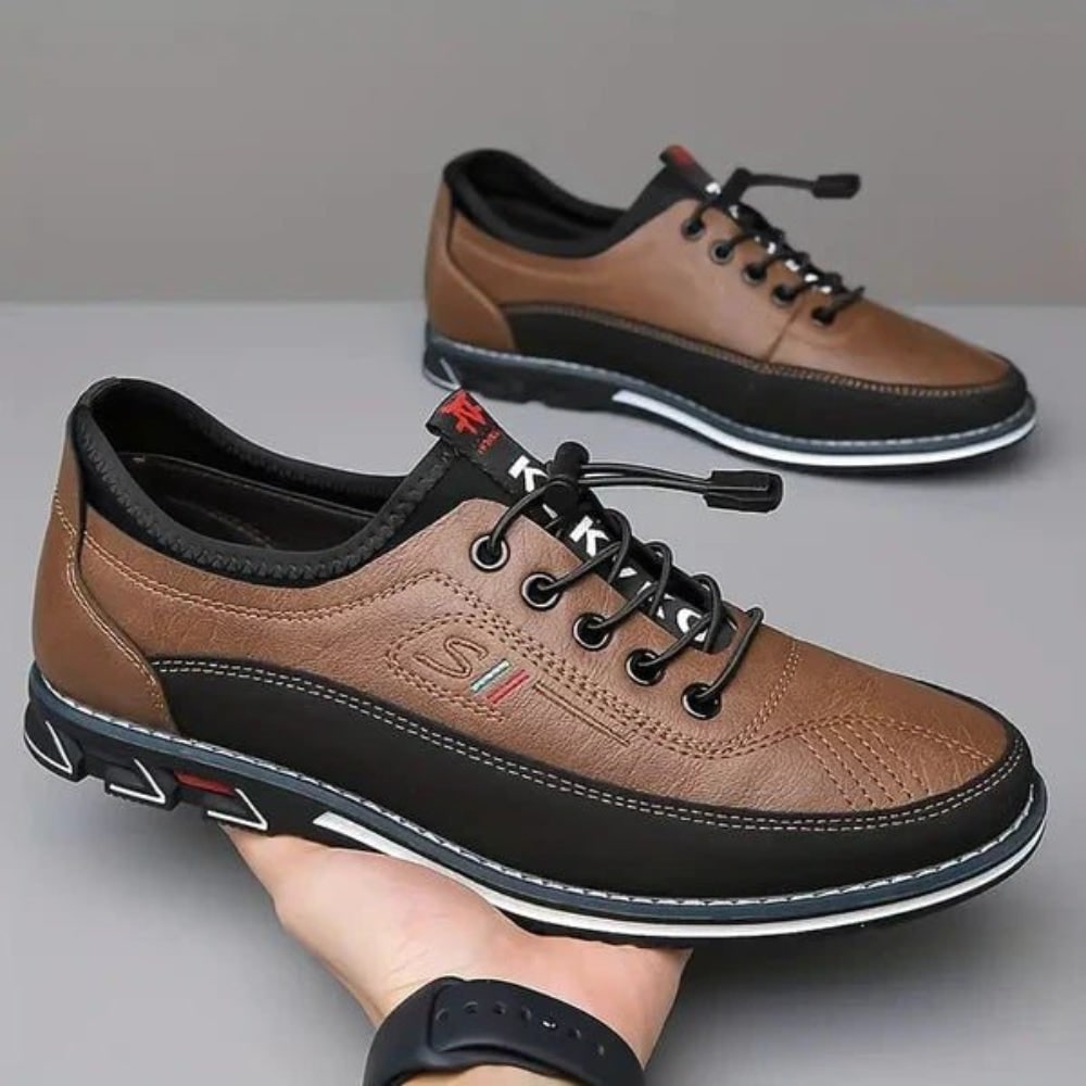 Men's orthopedic lace-up shoes featuring a breathable design, ideal for casual comfort and all-day wear. 1