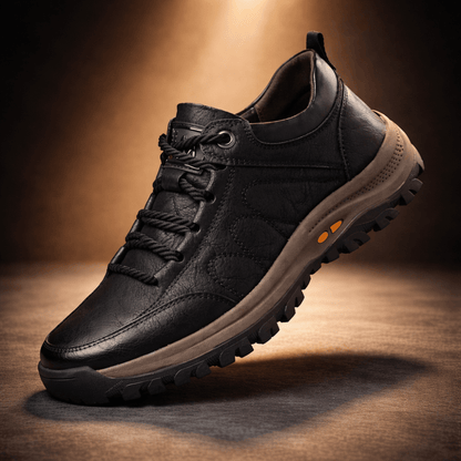 Men's orthopedic leather shoes featuring a waterproof design and posture support for all-day comfort and stability. 1
