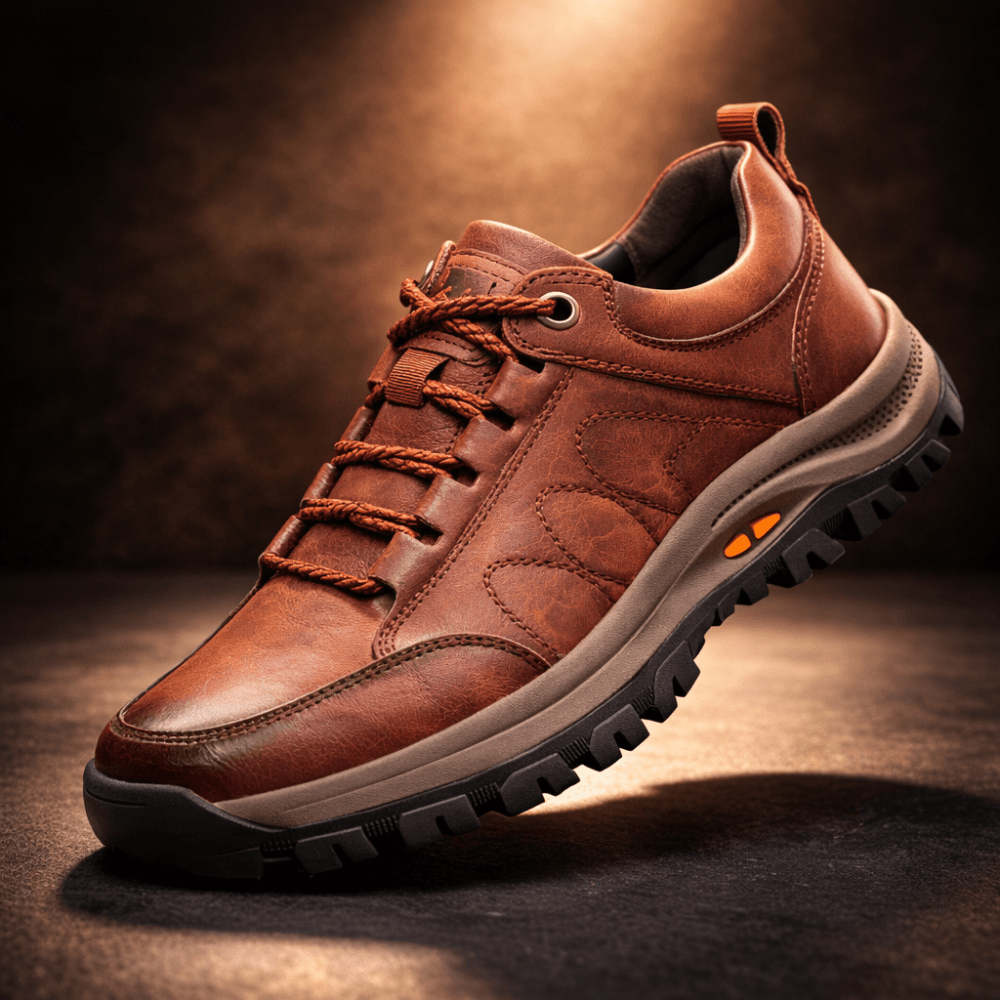 Men's orthopedic leather shoes featuring a waterproof design and posture support for all-day comfort and stability. 5
